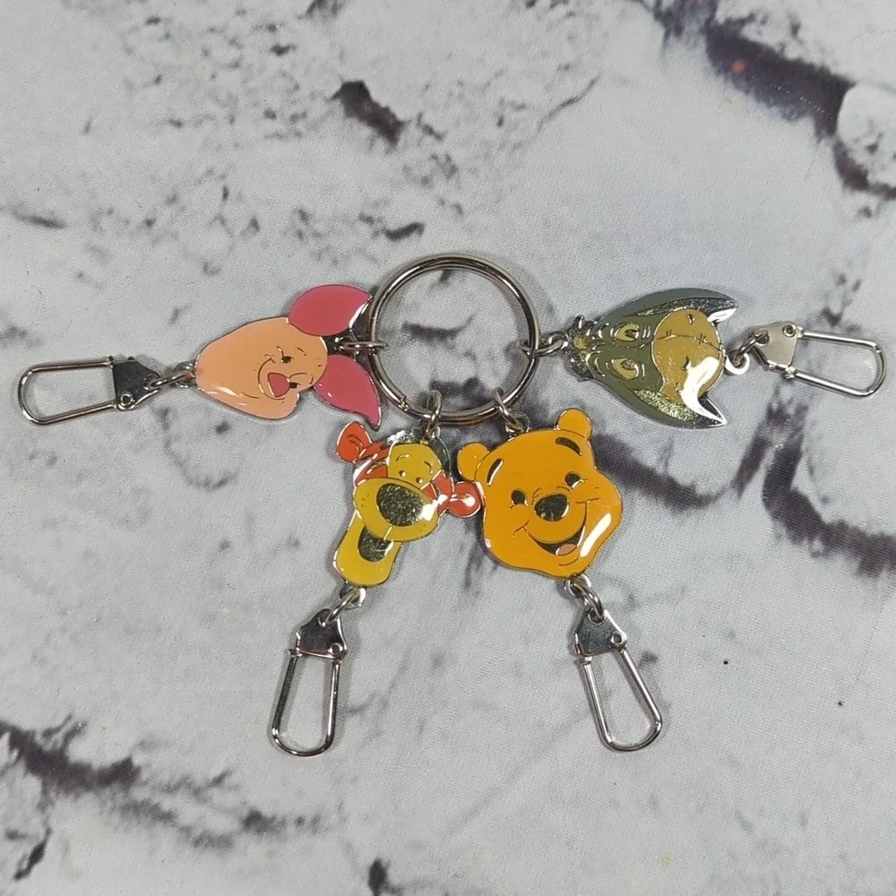 Disney Keychain Charms Eeyore Piglet Tigger Pooh Zipper Pulls‎ Charms